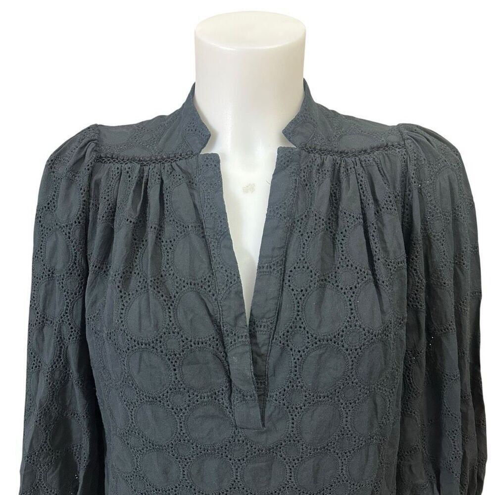 Joie Olive Women's Caviar V-Neck Buttoned Cuffs Eyelet Mini Dress size XS - Picture 3 of 8